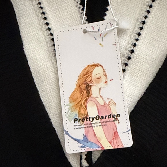 Black and White Striped Women's Sweater - Picture 2 of 5